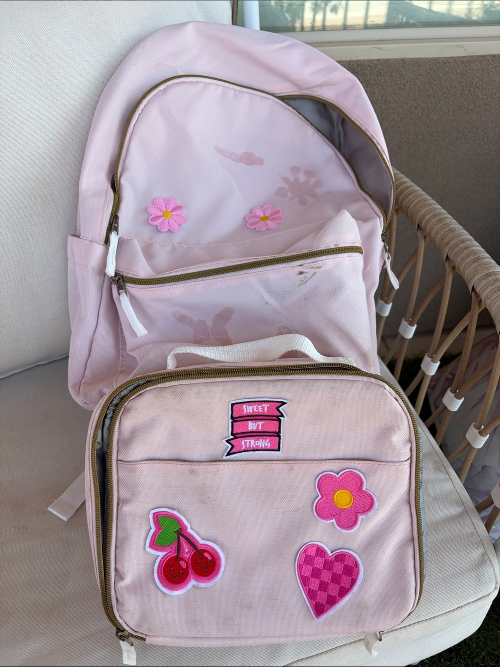 Pottery Barn Pink Kids Backpack and Lunch Bag Set -
